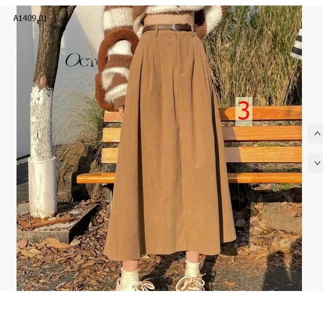 Chân váy nhung kẻ nữ thu đông 2025 -Sỉ 165k