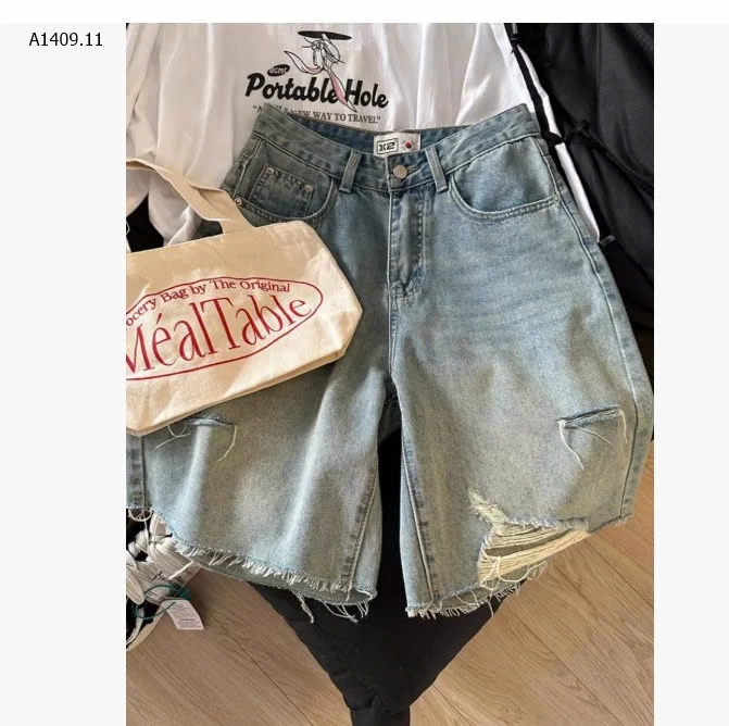 QUẦN SHORT DENIM RÁCH CỔ ĐIỂN - sỉ 165k