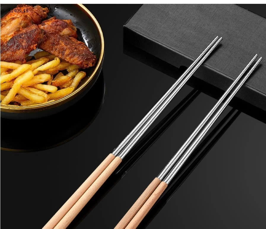 SET 2 ĐÔI ĐŨA NẤU CHỐNG NÓNG CÁN GỖ - sỉ 60k/set 2 đôi