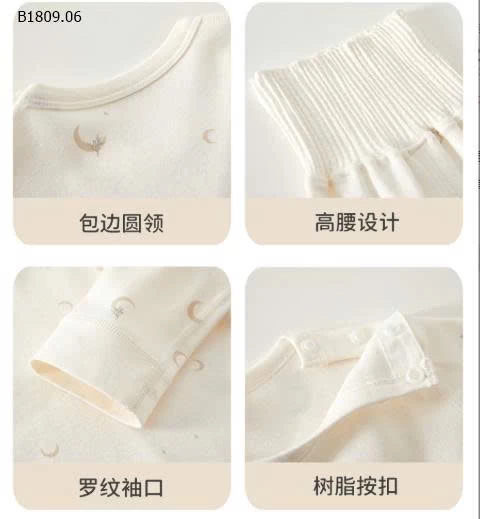 Bộ đồ liền thân  cotton nguyên chất mặc nhà cho bé-sỉ 160k