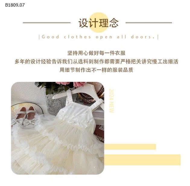 VÁY BÈO TẦNG ĐÍNH NGỌC-Giá sỉ 227k