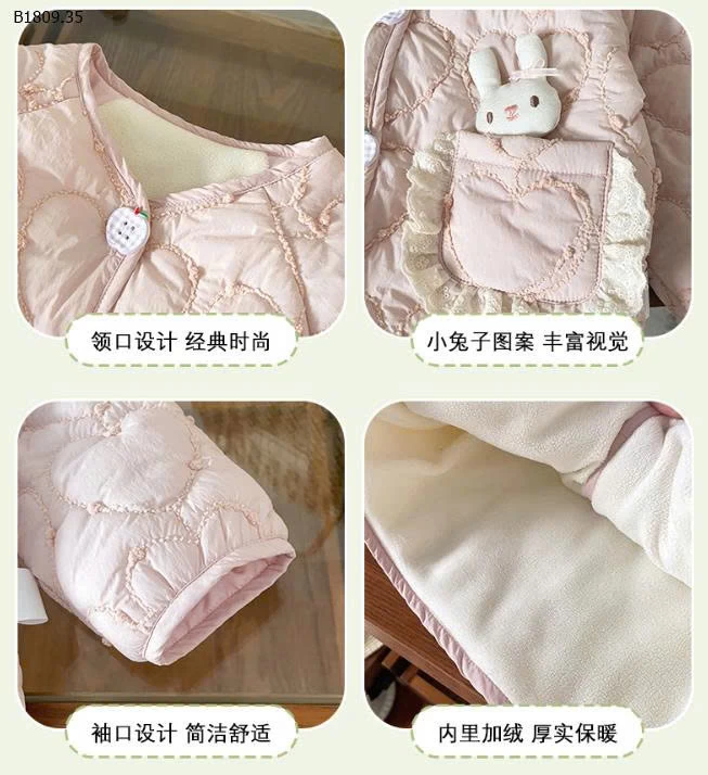 ÁO KHOÁC THỎ HỒNG-Giá sỉ 189k