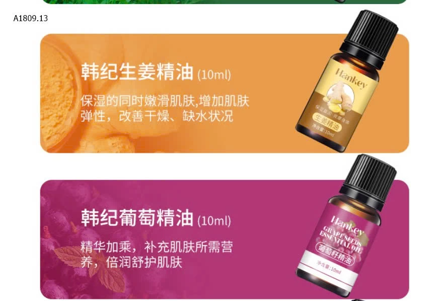 Tinh dầu massage tràm trà – ngải cứu – hoa hồng- Giá sỉ 65k /1 set 10 lọ mỗi lọ là 10ml em trộn đều 10 mùi 