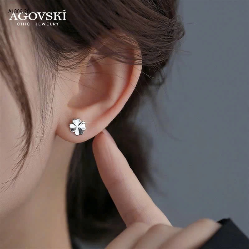 SET 5 ĐÔI KHUYÊN TAI BẠC S999 AGOVSKI - sỉ 170k/set 5đôi