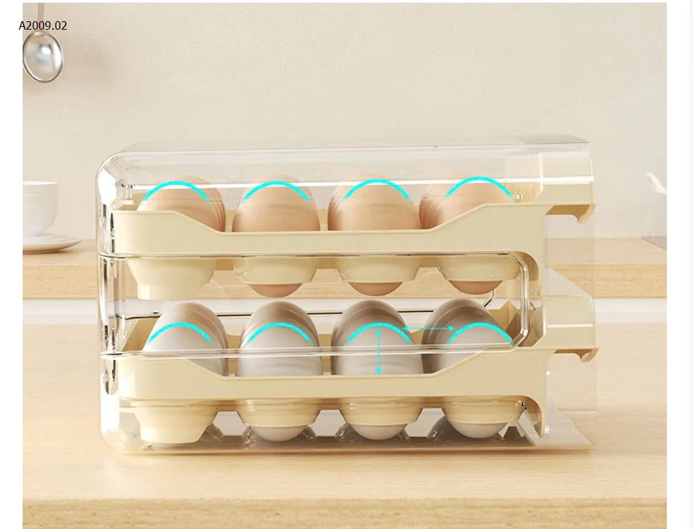 KHAY ĐỰNG TRỨNG UFORU 2 TẦNG CÓ NẮP DẠNG KÉO - sỉ 95k