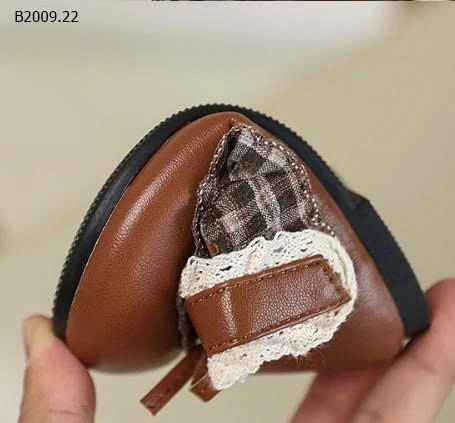 GIÀY BÚP BÊ PHỐI VẢI CARO VIỀN REN -Giá sỉ  sz 21-25: 129k  sz 26-30: 139k