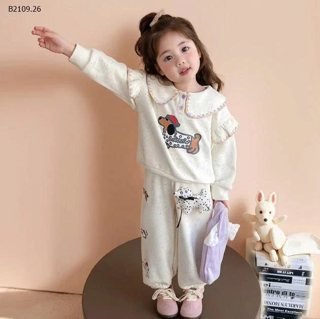 SET NỈ CỔ BÈO NINGLI cho bé gái Dachshund -Giá sỉ 202k