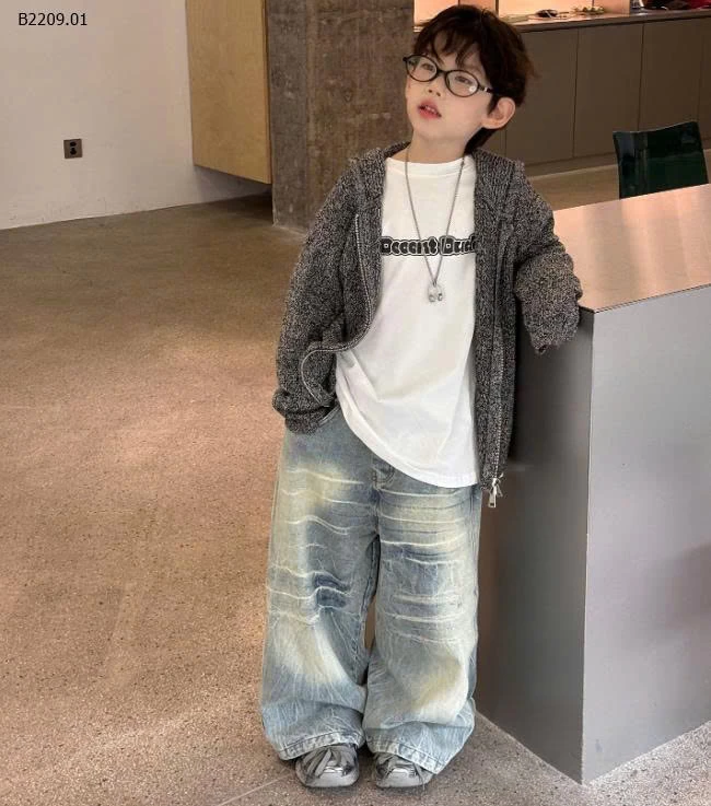 ÁO KHOÁC LEN CÓ MŨ CHO BÉ-Giá sỉ  áo  giá 212k  quần  giá 199k