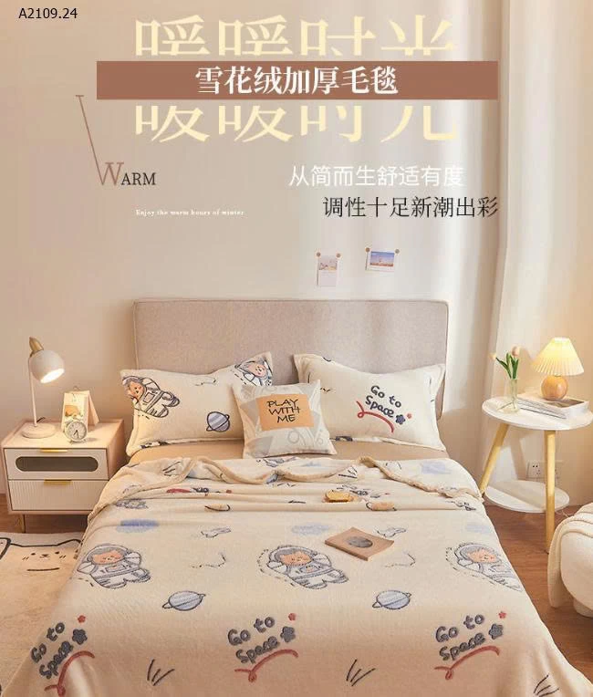 CHĂN LÔNG TUYẾT MỎNG 4 MÙA  - sỉ 175k