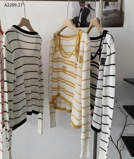 Set áo cardigan kèm 2 dây dệt kim - sỉ 200k