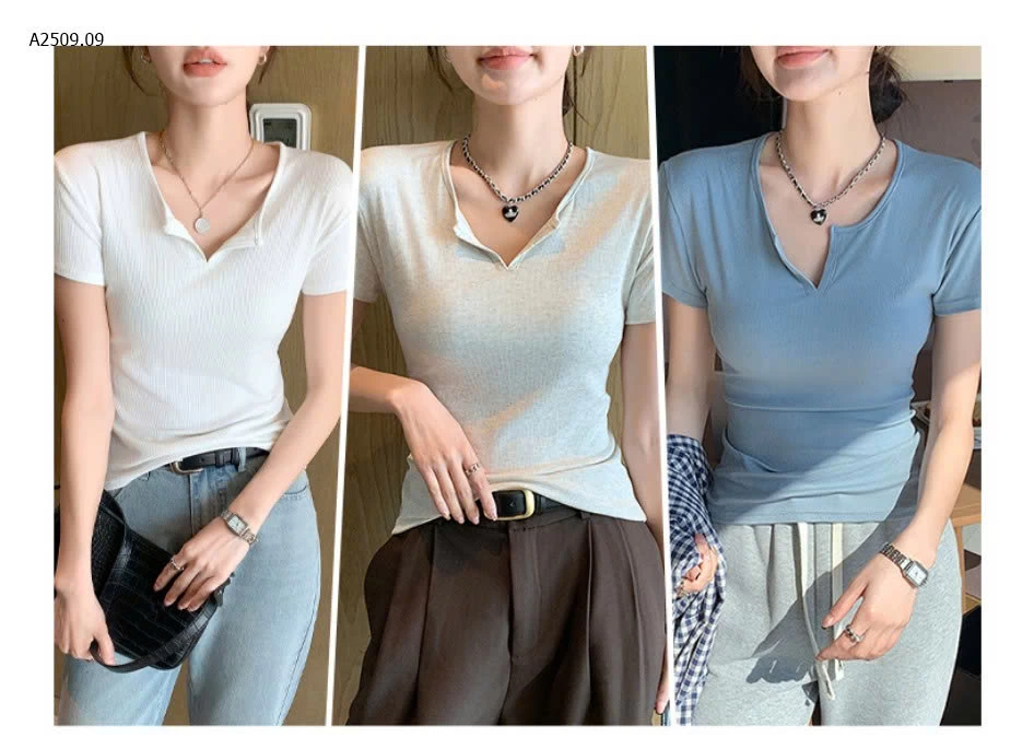 ÁO THUN CỔ MỞ NỮ-Giá sỉ 78k