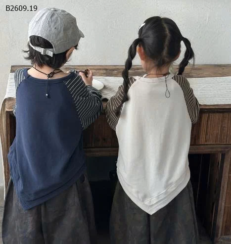 ÁO DÀI TAY PHỐI KẺ CHO BÉ - sỉ 160k