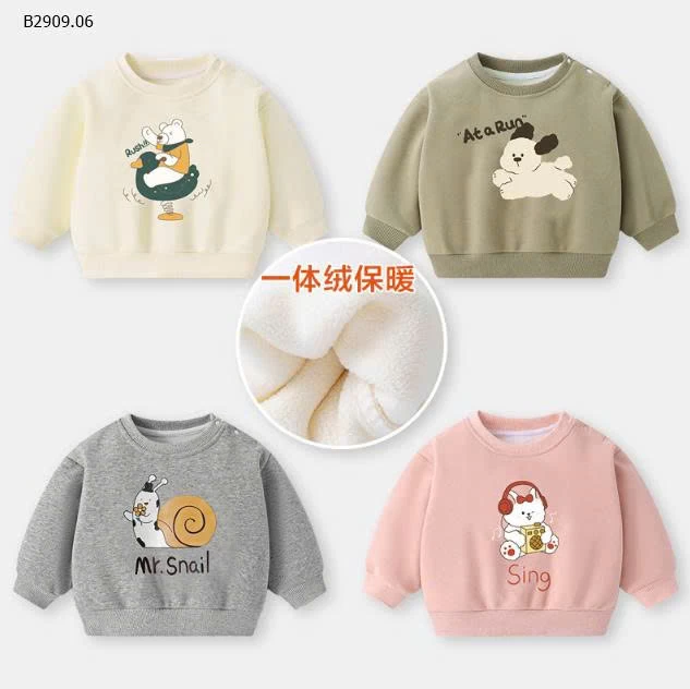 Áo nỉ giữ ấm bé trai bé gái thu đông -Giá sỉ 88k