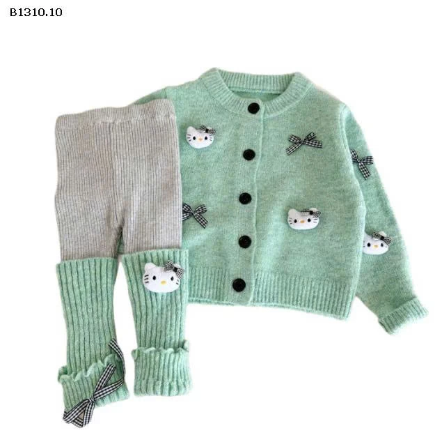 Set áo cardigan kitty hàn quốc-Giá sỉ set 245k , áo 165k, quần 115k