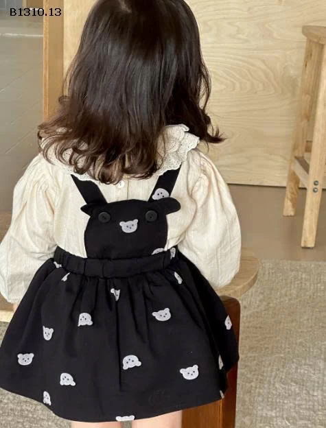 SET  Áo babydoll +quần yếm denim cho bé-Giá sỉ 275k
