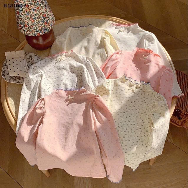 Áo thun cotton dài tay họa tiết hoa mùa thu cho bé- sỉ giá 88k