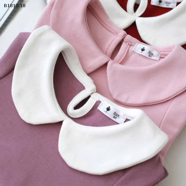 Áo thun dài tay cổ búp bê  cổ ve  cho bé- sỉ giá 105k