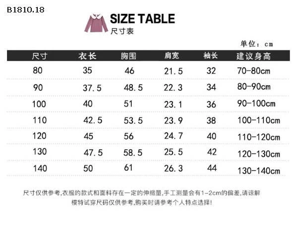 Áo thun dài tay cổ búp bê  cổ ve  cho bé- sỉ giá 105k