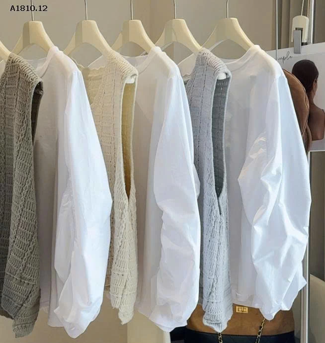 SET ÁO TRẮNG MIX GILE ANNA-Giá sỉ 220k