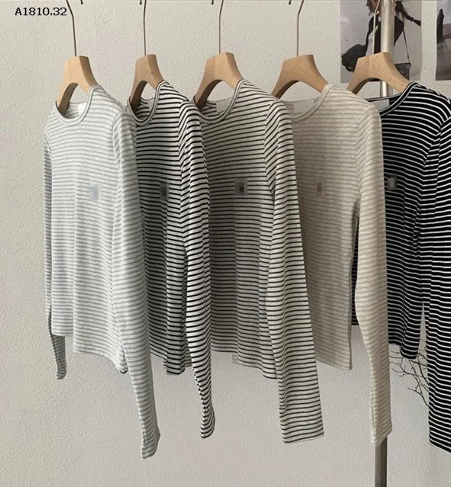 ÁO THUN KẺ DÀI TAY CHO NỮ-Giá sỉ 127k