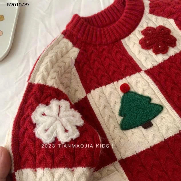 ÁO LEN NOEL CHO BÉ NHÀ Ningli-Giá sỉ  áo : 198k chân váy : 140k