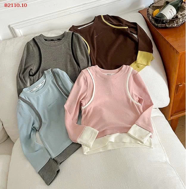 ÁO THUN DÀI TAY PHỐI MÀU AMBB  - Giá sỉ sz 90-150: 158k 160: 172k 170: 185k