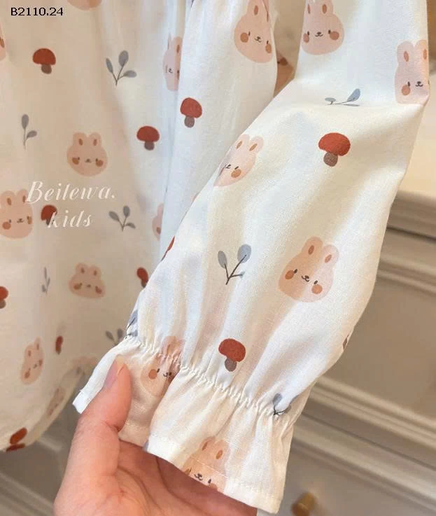 áo babydoll cổ sen thỏ bg  - sỉ 92k