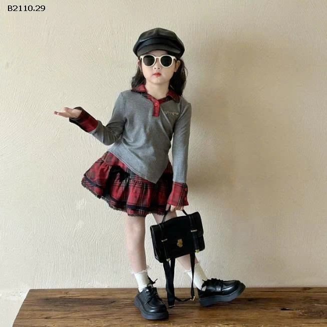 SET ÁO DÀI TAY MIX CV KẺ BG- Giá sỉ áo: 143k  cv: 180k  cả set: 303k