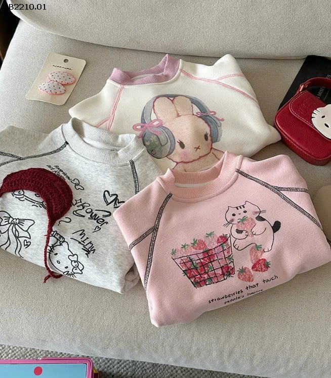 ÁO NỈ HOẠT HÌNH BG - Giá sỉ sz 90-150: 158k  sz 160: 167k