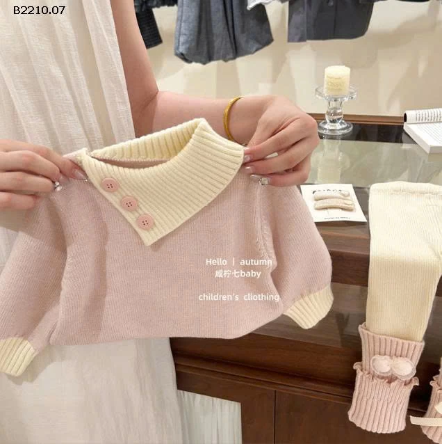 SÉT LEN HỒNG CỔ LỆCH MIX LEGGING - Giá sỉ áo 192k  quần 133k