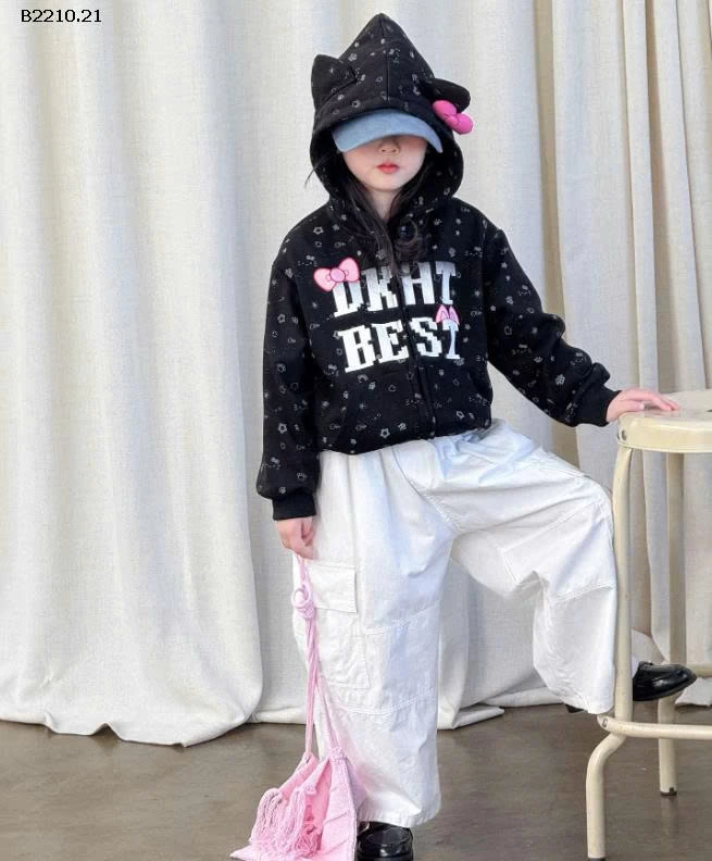 ÁO KHOÁC HOODIE MIX QUẦN SUÔNG TRẮNG - Giá sỉ áo khoác: 275k quần: 230k