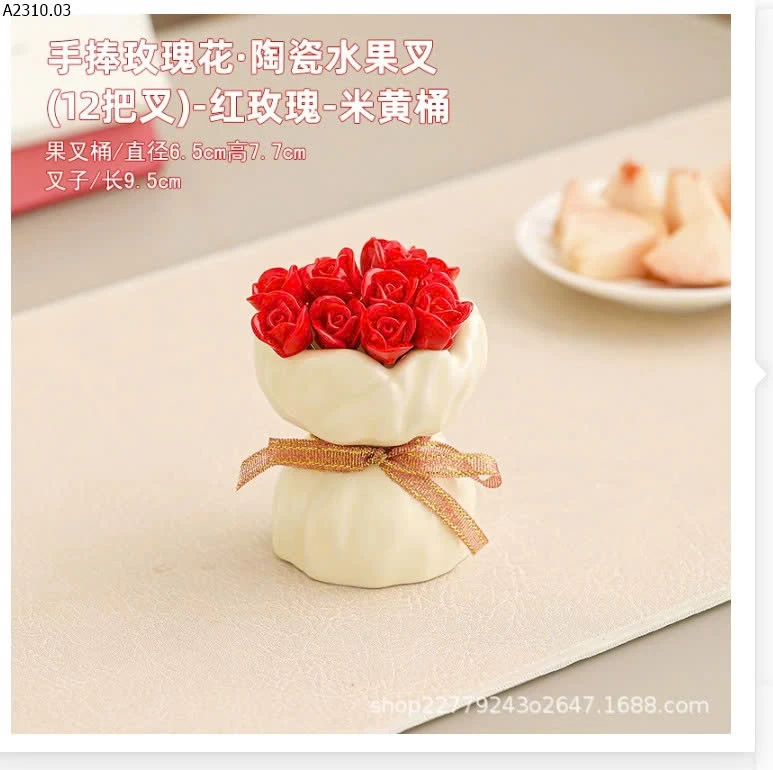 SET NĨA ĂN HOA QUẢ HÌNH BÓ HOA Giá sỉ 110k/set