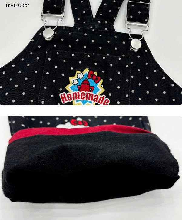 SET ÁO KITTY MIX QUẦN YẾM CHẤM BI-Giá sỉ  áo thun: 160k  yếm: 240k