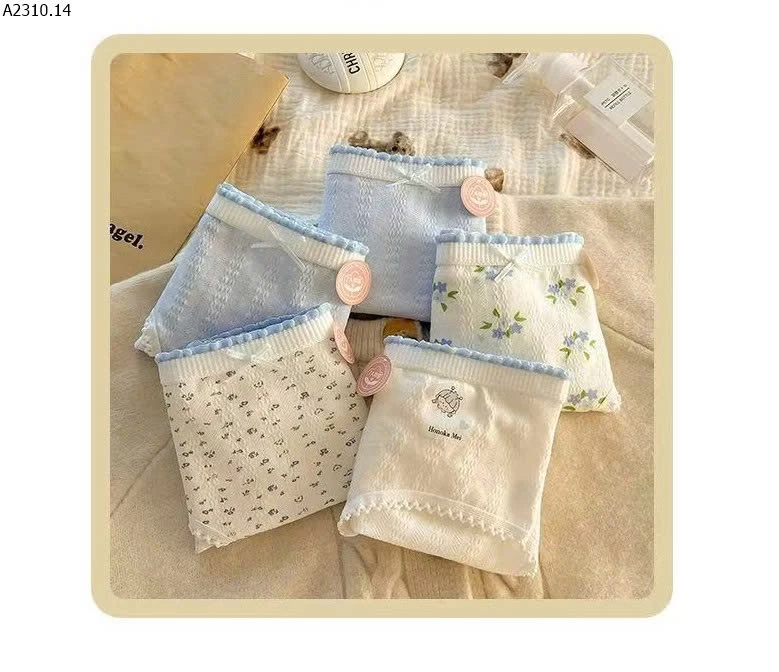 SET 10 QUẦN LÓT CHẤT COTTON HOA MỀM MỊN  - Giá sỉ 128k/set 10c mix