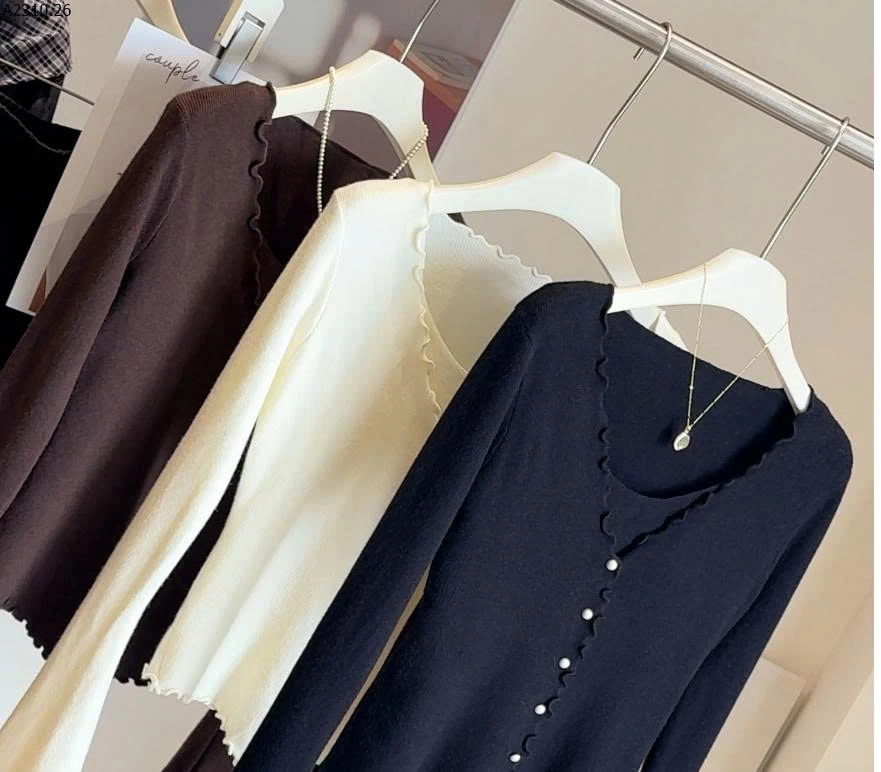 ÁO LEN DỆT KIM VIỀN BÈO GIẢ 2 MẢNH ANNA - sỉ 178k