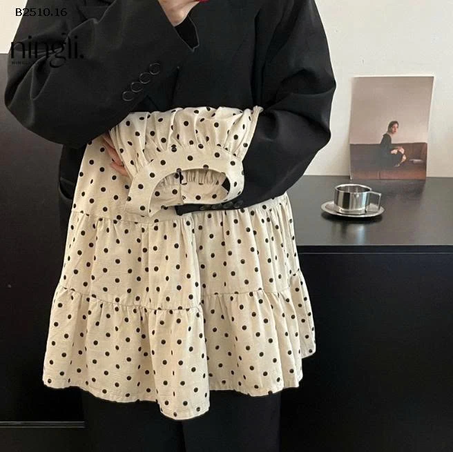 VÁY CHẤM BI SÁT NÁCH BÉ -Giá sỉ 129k