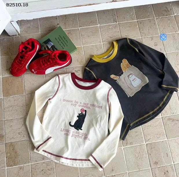 ÁO THUN DÁNG ÔM HỌA TIẾT DỄ THƯƠNG AMBB-Giá sỉ  sz 90-150: 124k sz 160: 136k sz 170: 149k