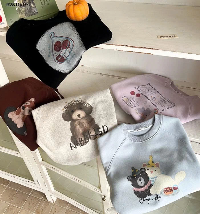 Áo nỉ thu đông phong cách Hàn Quốc nhà AMBB - giá sỉ  sz 90-150 : 160k sz 160 : 172k sz 170 : 185k