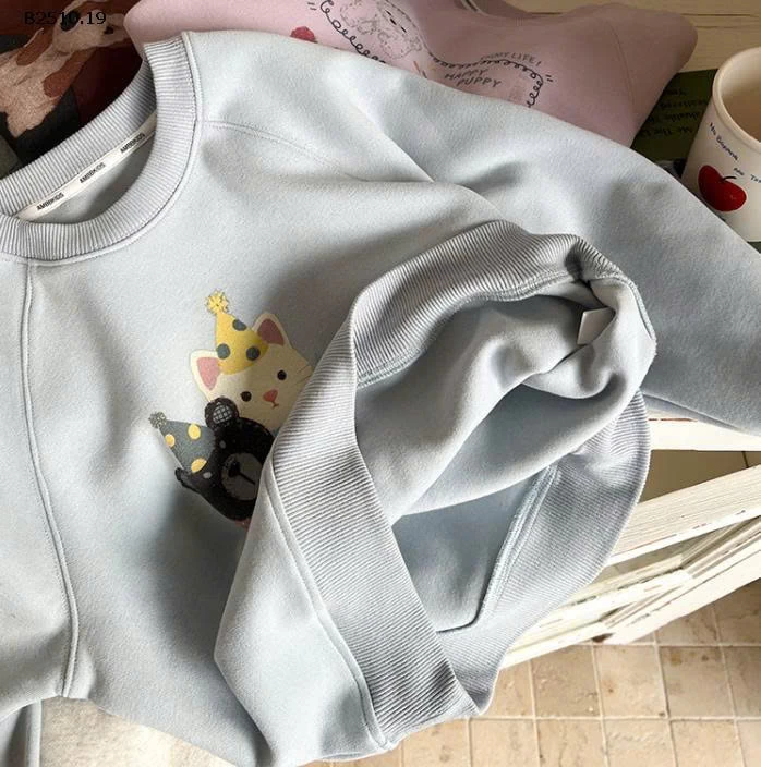 Áo nỉ thu đông phong cách Hàn Quốc nhà AMBB - giá sỉ  sz 90-150 : 160k sz 160 : 172k sz 170 : 185k