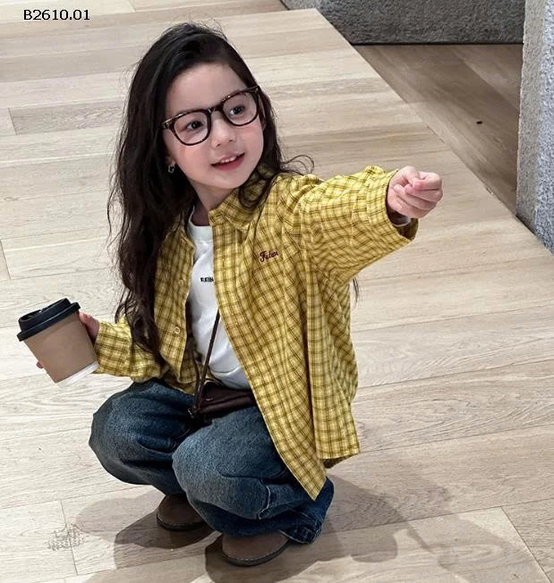 ÁO SƠ MI BÉ GÁI AMBB -Giá sỉ  sz 90-150 : áo 162k, quần 212k sz 160 : áo 173k , quần 226k sz 170 : áo 187k, quần 247k