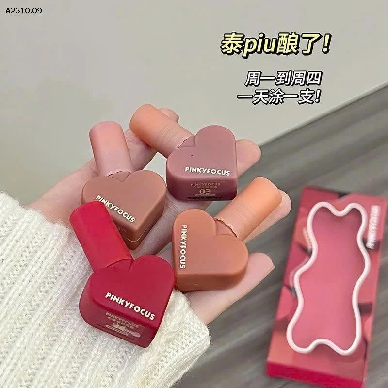 SET SON NỘI ĐỊA TRUNG VỎ TRÁI TIM   - Giá sỉ 53k/ set 4 màu