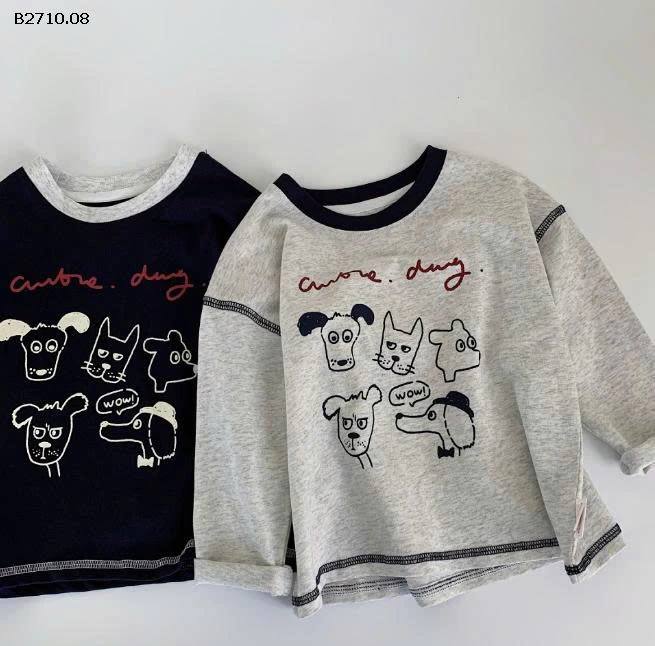 Áo thun  in hình hoạt hình Maibao cho bé  nhà Huzhou Zhili - sỉ 123k