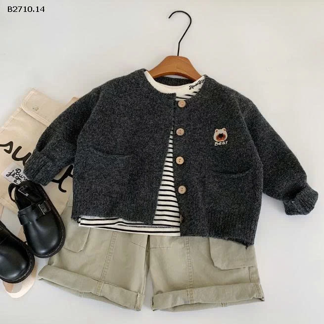 áo len cardigan dệt kim màu trơn  nhà Huzhou Zhili - sỉ 193k