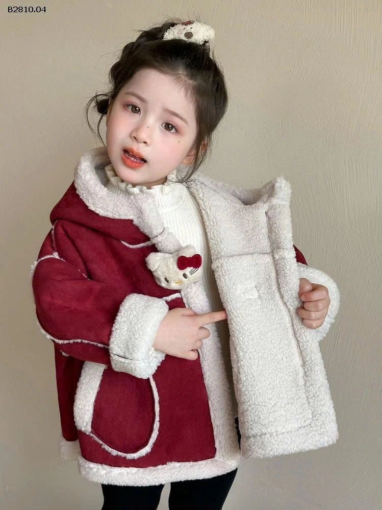 Áo khoác lông cừu cho bé gái mùa thu đông - si 340k
