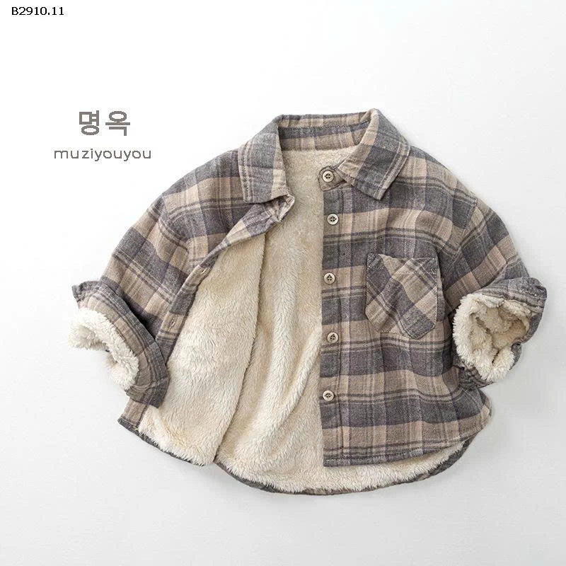 ÁO SƠ MI KẺ LÓT LÔNG BT-Giá sỉ 205k