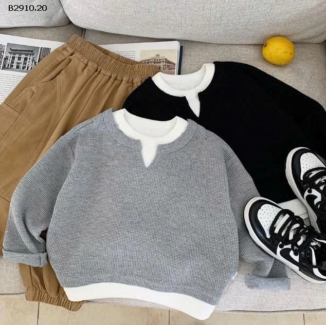 Áo nỉ hai mảnh giả cho bé  2025- sỉ 140k