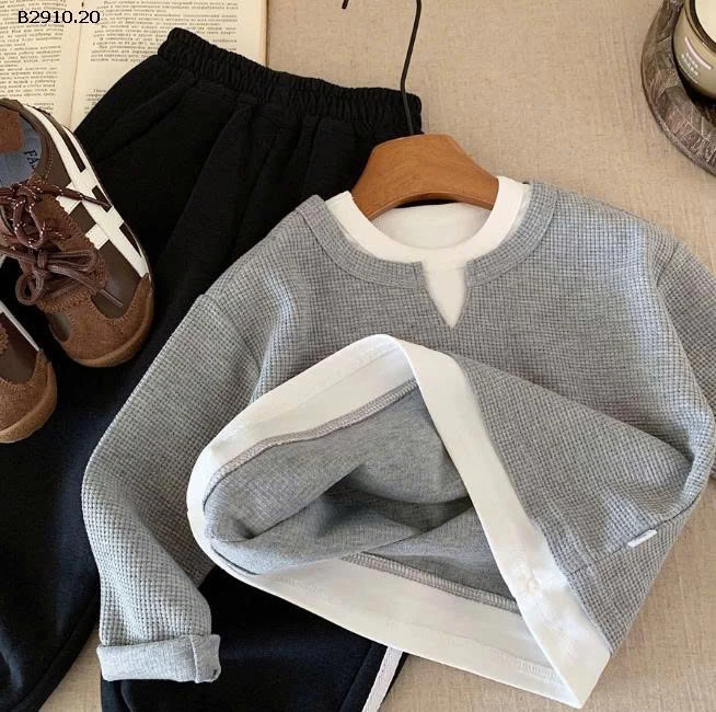 Áo nỉ hai mảnh giả cho bé  2025- sỉ 140k