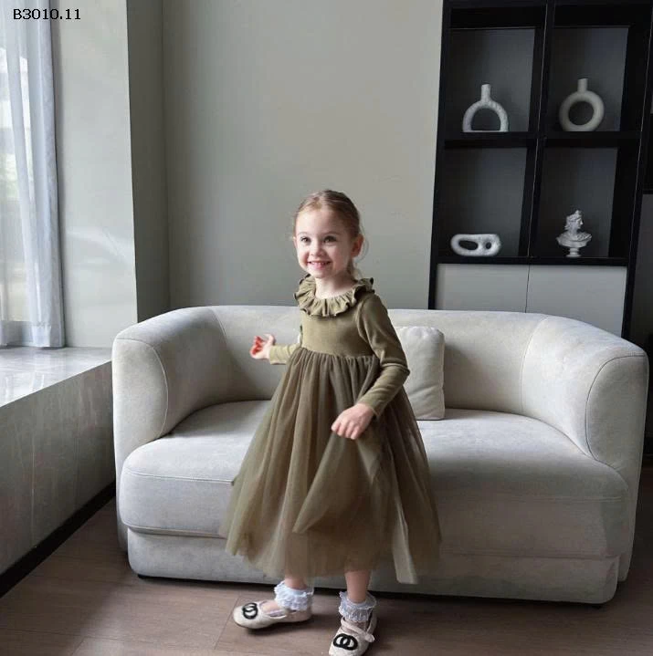 VÁY PHỐI CHÂN VOAN CỔ PETERPAN-Giá sỉ 264k