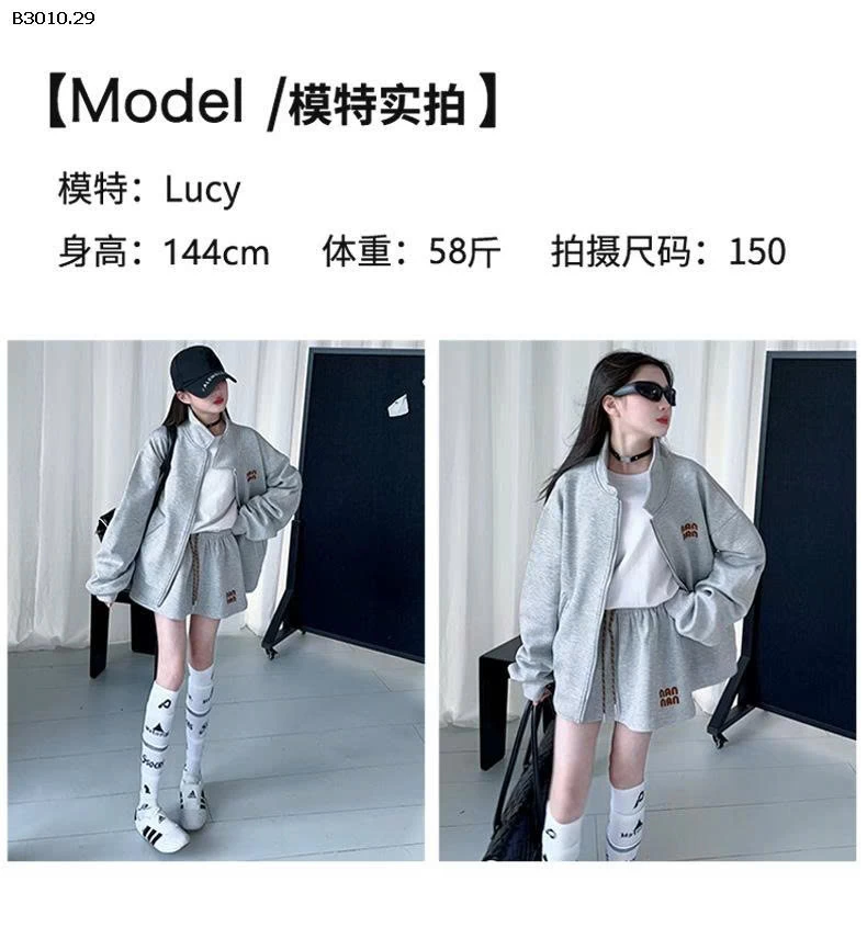 BỘ KHOÁC NỈ BÉ GÁI -Giá sỉ 285k/set