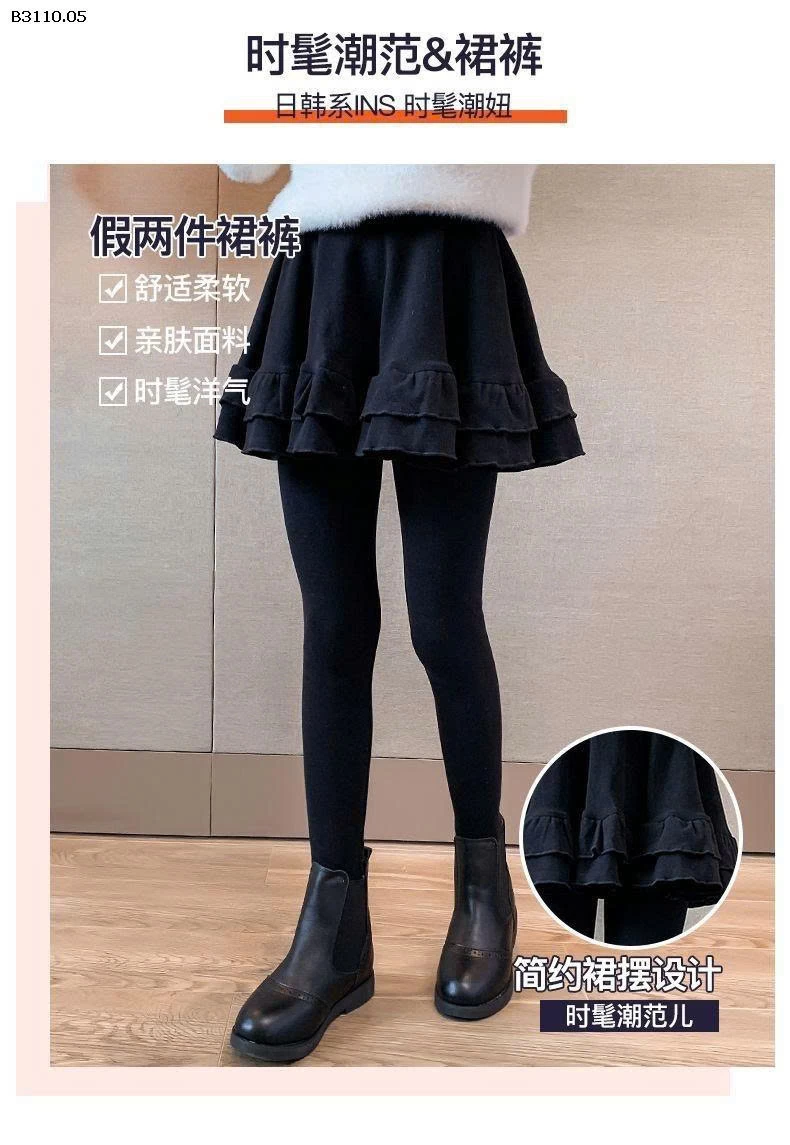 QUẦN LEGGING PHỐI VÁY QUÂY CHO BÉ -Giá sỉ 109k